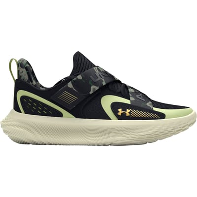 Under Armour Flow Futr X 4 Camo leren basketbalschoenen voor heren met ronde neus (Zwart)