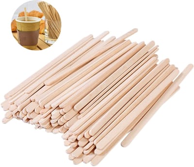 Houten Koffie Roerstaafjes - Wegwerp Roerstokjes Voor Drankjes - 100 Stuks 14cm - Geschikt Voor Koffie, Thee, Bar, Hotel en Koffiewinkel