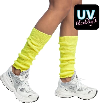Boland - Beenwarmers Basic neongeel Geel,Neon - Volwassenen - Vrouwen - Hippie - 80's & 90's - Disco