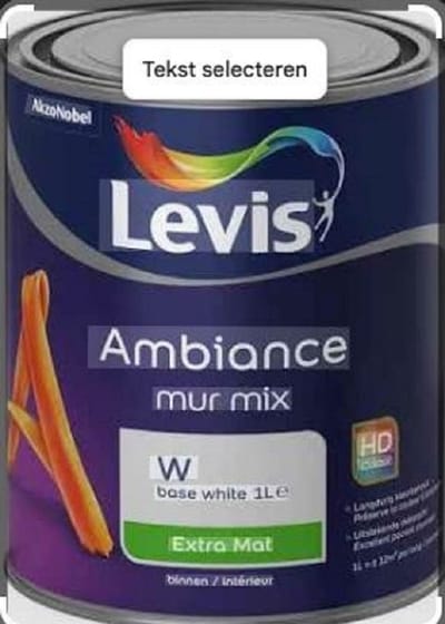 Levis Ambiance Mur Extra Mat - Hoog kwalitatieve extra matte muurverf - Waterbasis - 1 L - RAL 9010 Pure White ( gebrokenwit)