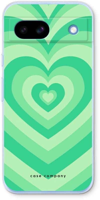 Case Company® - Hoesje geschikt voor Google Pixel 8a hoesje - Hart Groen - Soft Cover Telefoonhoesje - Bescherming aan alle Kanten en Schermrand