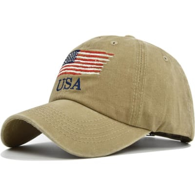 Unisex Tactische Militaire Baseballpet Mode Katoen USA Amerikaanse Vlag Buiten Hip Hop Hoed Voor Mannen En Vrouwen Hardlopen beige