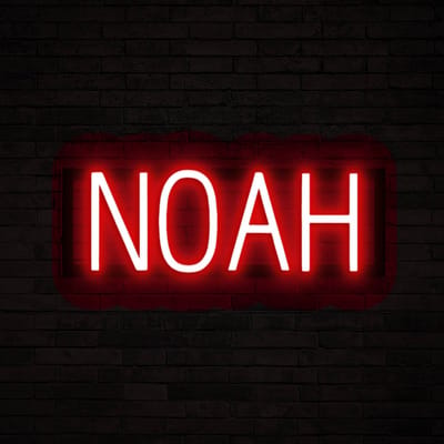 NOAH - Neon LED Lamp Kinderkamer | SpellBrite | 45 x 16 cm | 6 Dimstanden & 8 Lichtanimaties | Naamlamp Wandlamp Neon Verlichting