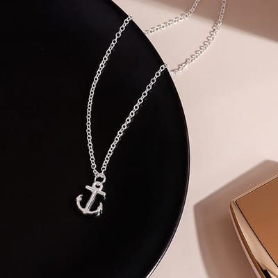 Ketting met hanger anker zilverkleur.