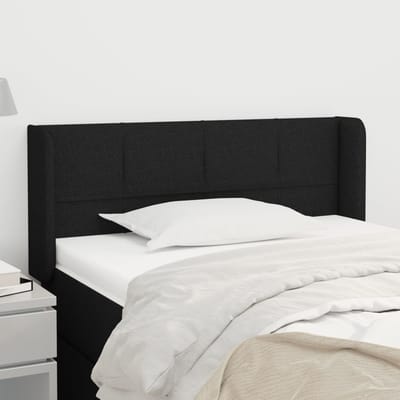vidaXL - Hoofdbord - met - randen - 93x16x78/88 - cm - stof - zwart
