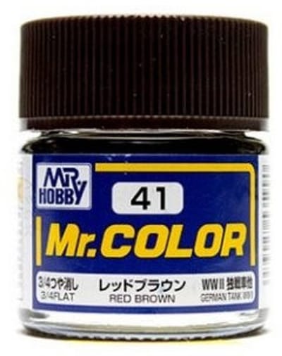 Gunze Mr. Hobby C-041 - Mr. Color 10 ml Red Brown - Lacquer Modelbouwverf