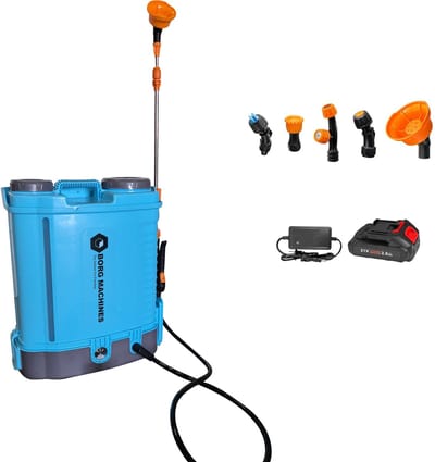 Borg Rugspuit op Accu - 20 liter - Drukspuit - Onkruidspuit - 18 Volt Accu - 2.6 Ah - Stalen Lans - Inclusief diverse Nozzles