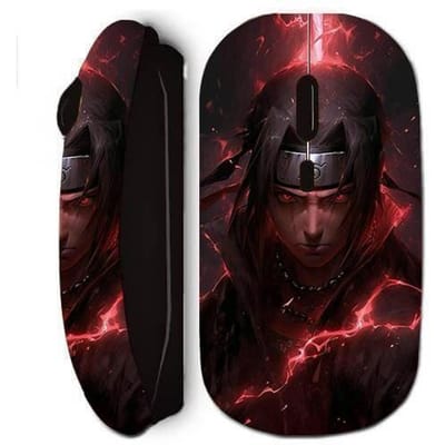 Draadloze muis - MANIACASE - Itachi Uchiwa - Zwart - 3D Fanart - Nano USB-ontvanger