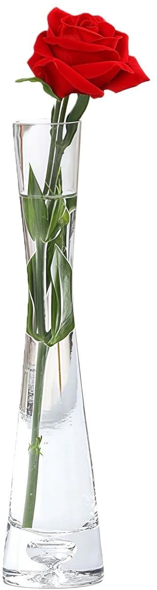 Dailygoods- Bloemvaas 20 cm Hoogte - Glazen Vaas - Decoratieve Vaas - Ambachtelijk Handgemaakt - Stabiliteit - Minimalistische Presentatie