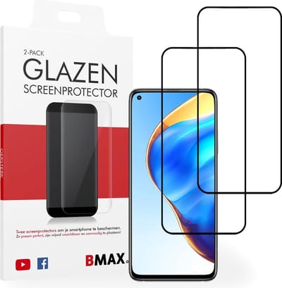 2-pack Glazen Screenprotector geschikt voor de Xiaomi Mi 10T Pro / Full Cover gehard glas / Beschermglas / Tempered Glass / Glasplaatje - Zwart