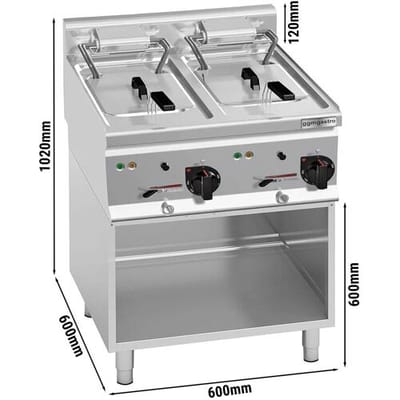 GGM Gastro Elektro Doppelfritteuse - 10+10 Liter - 12 kW - inkl. Untergestell