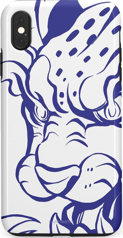 Casetastic Hoesje Geschikt voor Apple iPhone Xs Max - Stijlvolle Beschermende Duo-layer Case - Blauwe Panter Hoofd