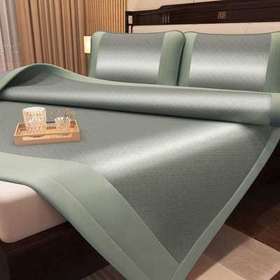 Koelmat Zomer Set - Matras Hoeslakens - Koel Slapen - Verbeterde IJsdraad Technologie - 200 x 220 cm - Grijs