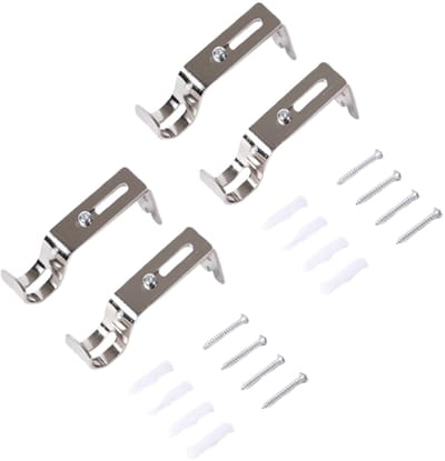 Dailygoods- Gordijnroedenhouder Metalen - 4 Stuks - Roestbestendig - Houders Gordijnstangen - Voor Slaapkamer/Badkamer - Hoogwaardig SPCC-ijzer - Gordijnhouder