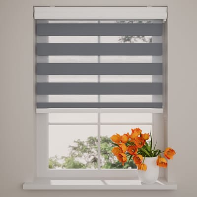 DTCH® Duo Rolgordijn - Splendid - Lichtdoorlatend - Grijs - 40 x 175 cm