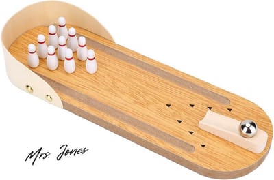Mrs. Jones Bowlingspeelgoedset - tafel mini bowlingspelset houten bureaudecoratie speelgoed voor kinderen .