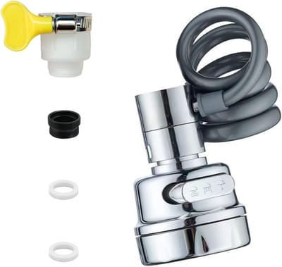 DEANKEJI Faucet Extension, Stretch Tap Extension Kitchen, 3 Water Outlet Modes, Swivel Tap Attachment, with Connections and Seals, for Bathroom and Kitchen Taps