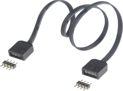 Akasa RGB LED Strip Light Extension with Male or Female interchangeable connectors - 30cm