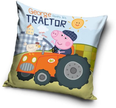Peppa Pig George loves his Tractor - Sierkussen Kussen 40 x 40 cm (inclusief vulling met ritssluiting)