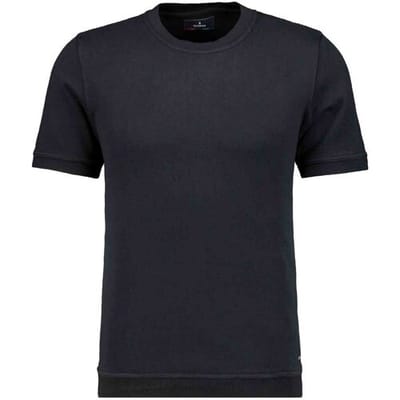 Ragman Trui Melange Cotton Knit Round Neck Short Sleeve Zwart / male