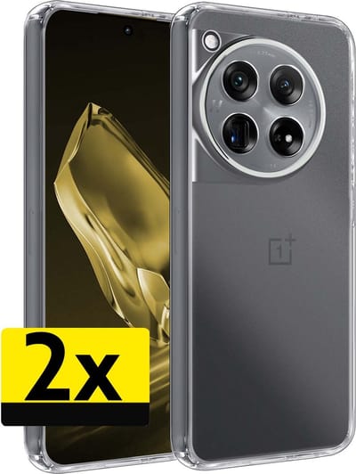 Hoesje - 2 Stuks - Geschikt voor OnePlus 12 - Sterk & Shockproof - Case Siliconen - Back Cover - Telefoon Hoes - Telefoonhoesjes - Transparant