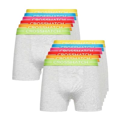 Crosshatch Heren Astral Boxershorts (Set van 12) (Grijs)