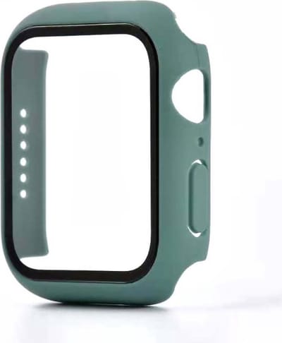 Smartphonica Hoesje met glazen screenprotector voor Apple Watch 38mm - Donkergroen geschikt voor Apple Watch