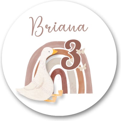 Traktatie Stickers Met Naam en Leeftijd - Gans* - Gepersonaliseerd - Sluitstickers - Kinderfeest Traktatie - Uitdelen - Uitdeeltraktatie - Traktatiestickers Pimp Studio
