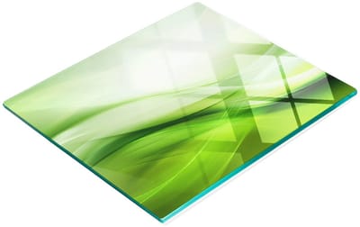 Multifunctionele decoratieve glazen snijplank voor de keuken, groene golven, 60x52 cm