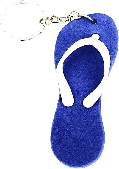 GoedeDoelen.Shop | Sleutelhanger Flipflop Blauw | Tashanger | Beachlife | Flipflops | Slippers | Sleutelring | Easy Life | Life's Better In Flipflops | Strand