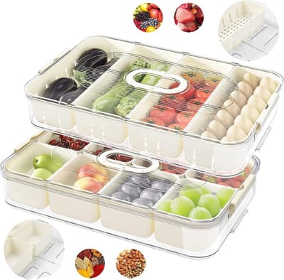 La'Moussawi ® Handige Snackbox Set met Meerdere Vakjes voor Feestjes en Picknicks