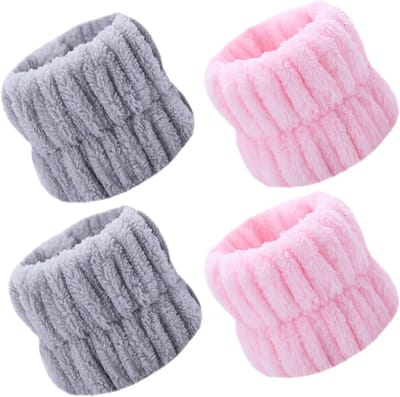 Zachte Microvezel Polsdoek en Elastische Haarband voor Make-up, Gezichtsreiniging en Sportactiviteiten