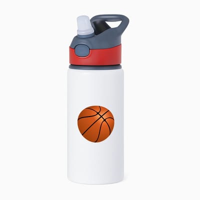 Hacebo® - Basketballen waterfles met rietje rood - Basketbal - Basketballers - Sport - bal - Hooper - water fles - 650ML