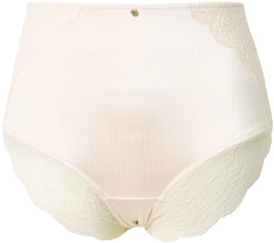 Ulla Popken - Dames - Maxislip satijn achterzijde kant - Champagne - Maat 50+