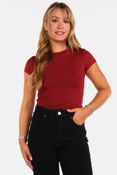 Getdrezzed Top - Maat: L - Body t-shirt bordeaux