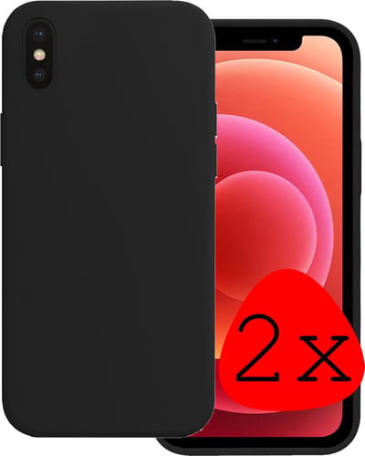 Hoesje 2 Stuks - Geschikt voor Apple iPhone Xs - Sterk & Shockproof - Case Siliconen - Back Cover - Telefoon Hoes - Zwart
