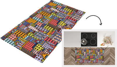 Keukenloper - Loper keuken - Huis - Regenboog - Patroon - 120x60 cm - Keukenloper vinyl