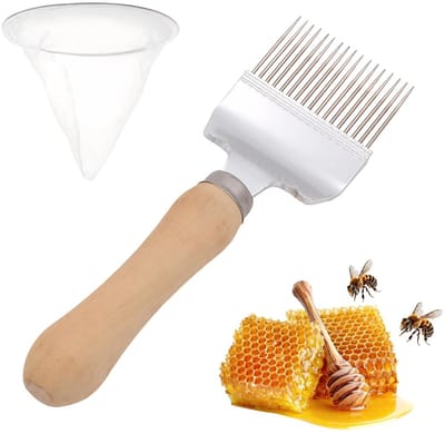 Roestvrijstalen honinglepel met nylon 100 mesh filter voor bijenhouders en honingliefhebbers
