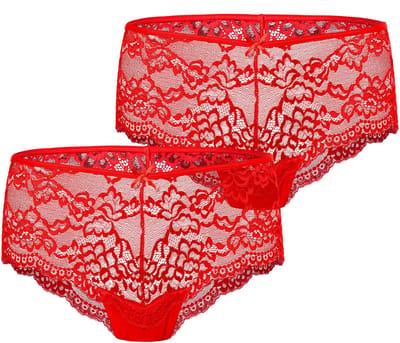 Bellivalini Dames Slip Onderbroek – Rood (2Pack) – S – MS-GAB-144-Shorts-2P