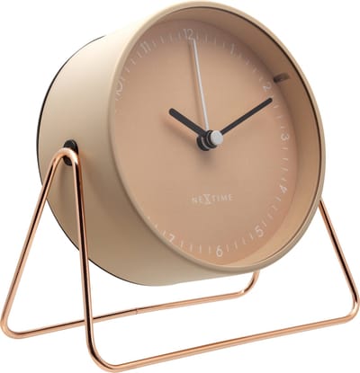 NeXtime Berlin Table – Tafelwekker – 14 × 13 × 7 cm – Metaal – Roze – Stil