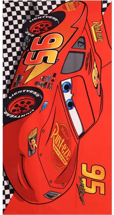 Disney Cars Strandlaken – Lightning McQueen – 70x140 cm – Polyester – Kinder Strandlaken – Rood