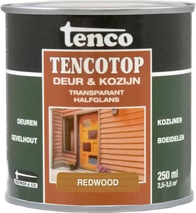 Tencotop Deur & Kozijn Transparant Halfglans Redwood - 250 ml