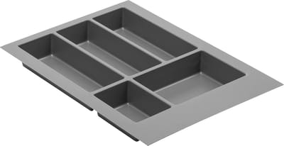 - Lade-inzetstuk Axispace, bestekbak voor laden, bestekbak voor laden, keukenkast, keukenkast van kunststof, bestekopslag, antraciet, 340 x 472 mm