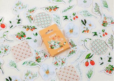 Witte Rozen en Rozenbottel Stickers 46 stickers – Bullet Journal, Planner & Scrapbook Stickers – Sinterklaas & Kerstcadeau – Schoencadeau – Cadeaus onder €5