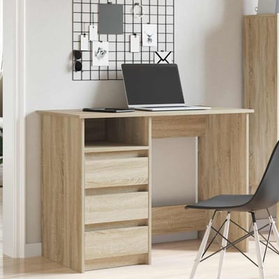 vidaXL - Bureau - 102x50x75 - cm - bewerkt - hout - sonoma - eikenkleurig