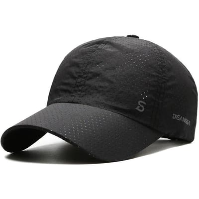 Casquette de course design fine respirante à séchage rapide à visière de canard pour homme d'extérieur protection solaire été pêche casquette de baseball (Black,Adjustable) noir