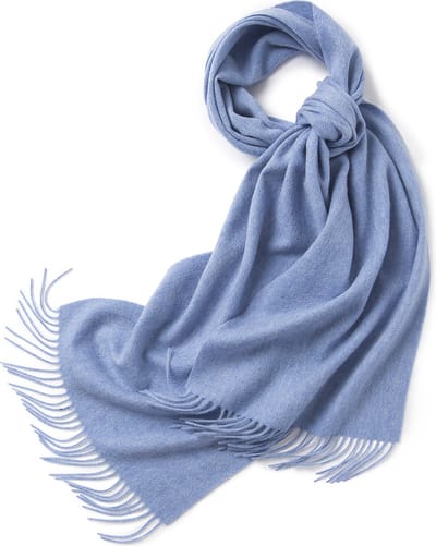 Hommard fijn geweven Lambswool scarf, heren, dames, unisex Light Blue, licht blauw, Uni