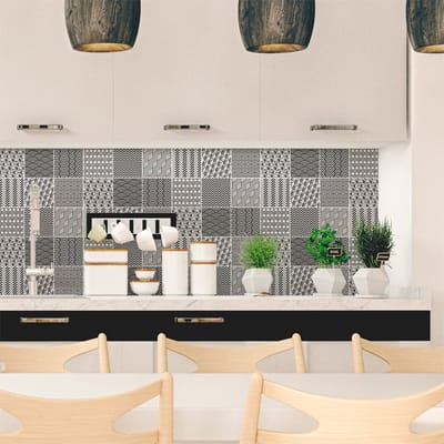 Zelfklevende tegelmuurstickers voor keuken en badkamer - 9 Scandinavische/Nordic tegelstickers - 9 stickers 10x10cm