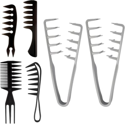 Set van 6 Textuur Kammen, Brede Tanden Kam en Volume Tools voor Haarwortels en Styling
