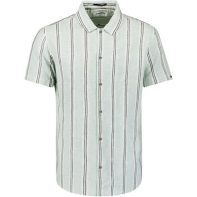 No Excess Shirt Short Sleeve Dobby Vertical Stripe With Linen Ice Size: XXL | Casual Shirts Outlet | Heren | Grijs